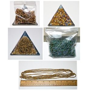 5 bags of glass seed beads, not used but not in original packaging.